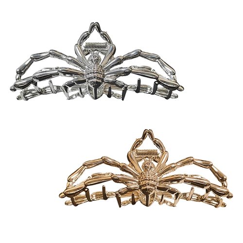 Diyfixlcd 2 Pcs Metal Hair Clips, spider hair clip, Women's Metal Hair Clips, silver claw clip，gold claw clip