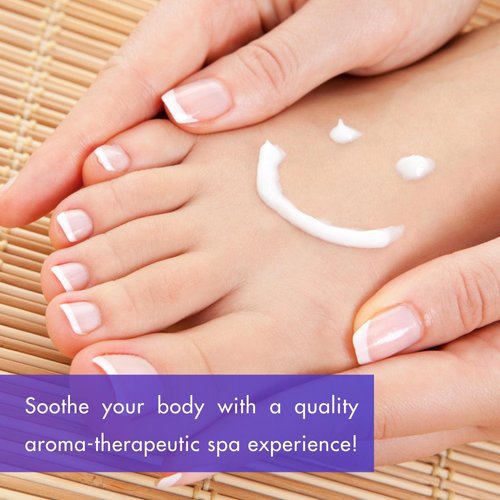 SPA REDI - Body and Foot Cream Mask, Lavender and Wildflower, 16 Oz - Pedicure Massage for Tired Feet and Body, Hydrating, Fresh Skin - Infused with Hyaluronic Acid, Amino Acids, Panthenol