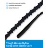 OCEANBROAD Kayak Paddle Leash with D-Ring Stretchable Bungee Strap Lanyard Rope for SUP Kayaking Boating Canoeing Fishing Pole Rod 5-7 Feet Black 1 Pack