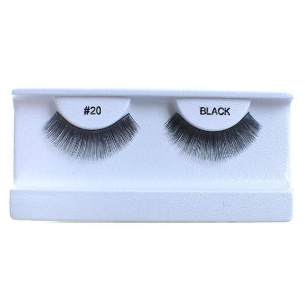 100 Pairs 100% Human Hair False Eyelashes Natural Black #20