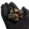 Febote Natural Gemstone Dice Set, 7 Pcs Bloodstone DND Dice with Box Used for Dungeon and Dragon Dice Games D4 D6 D8 D10 D% D12 D20 (Bloodstone)