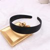 Ayaoch Black 1 Inch Satin Hard Headband Solid Hair band for Women and Girls