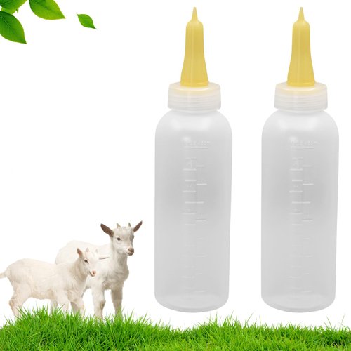 APlayfulBee Lamb&Goat Feeding Bottle 2Pcs 500ml Lamb Nipple and Bottle Reusable Small Animal Care Milk Bottle for Farm Supplies
