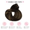 MAXITA Clip in Hair Extensions Real Human Hair, 120g 7pcs Balayage Dark Brown Mixed Chestnut Brown 18 Inch, Human Hair Extensions Straight Hair Extensions Clip in Human Hair
