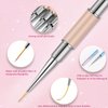 JASSINS Nail Fine Liner Brushes,3 Pcs Double head Nail Art Liner Brushes,Gel Polish Nail Paintings Design Brush,Lines Exquisite patterns Metal Nail Tools(7/9/11/15/20/25mm)