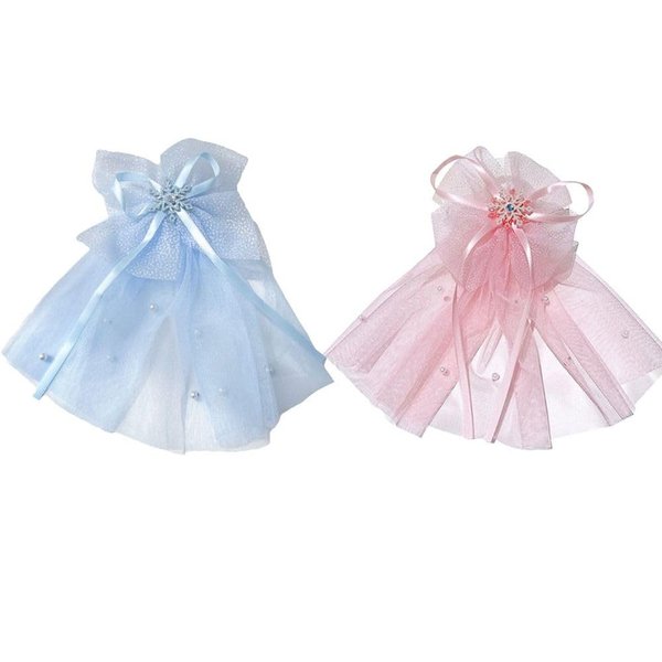 Girl Lace Hair Bow Veil Bachelorette Party Decorations Rhinestone Pink Blue Lace Hair Bow, Bridal Shower Gift, Bridesmaid Favors, for Wedding, Party