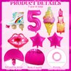 7 Pcs Pink Birthday Balloons for Girls,Princess Birthday Party Supplies,Girl Birthday Balloons Decorations,Hot Pink Balloons Set for Princess Doll Theme Party Birthday Party Baby Shower Supplies (5th)