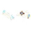 LUOZZY 20 Pcs Hot Air Balloon Airplane Balls Stars Cloud Cake Toppers for Birthday Sky Theme Party Decorations Supplies