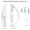 ALLYWASAI Patio Sliding Door Handle Set, Perfect Replacement Mortise Style Handle Set Fits Door Thickness from 1-1/2" to 1-3/4", 3-15/16" Screw Hole Spacing, Non-Keyed, White