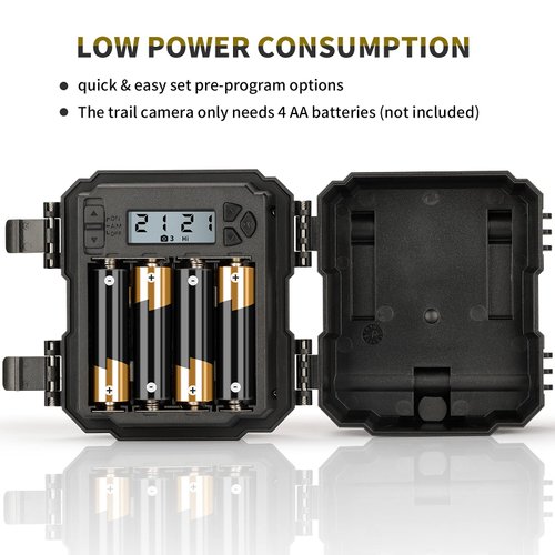 WOSPORTS Mini Trail Camera 24MP 1080P Game Hunting Camera with Night Vision Deer Camera for Wildlife Monitoring Hunting