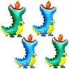 Blingabc 4Pack Dragon Balloons,3D Foil Fire Breathing Dragon Balloon Decoration for Dino Jungle Theme Birthday Baby Shower Party Supplies(Fire Breathing Dragon)