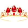 TOBATOBA Red Crown Red Tiara for Women Girls Queen of Hearts Costume Crowns for Women Princess Tiara Crown Headband Women Halloween Costume Cosplay Birthday Wedding Hair Accessories