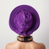Nigerian Headtie with Stones Female Head Wraps Already Made Auto Gele Head Tie African Turban Cap for Party (Golden)