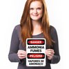 Danger Ammonia Fumes Bilingual Sign, 10x7 Inches, Rust Free .040 Aluminum, Fade Resistant, Made in USA