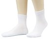 Hugh Ugoli Men's Cotton Diabetic Ankle Socks, Wide, Thin, Loose Fit and Stretchy, Seamless Toe & Non Binding Top, 8 Pairs, White, Shoe Size: 8-11