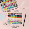 Grabie Watercolor Paint Set, 100 Colors Painting with Water Brush Pens and Drawing Pencil, Great for Kids and Adults, Art Supplies, Perfect Starter Kit for Painting