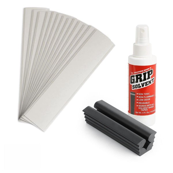 Dynacraft Complete Golf Grip Kit for Regripping Golf Clubs - 13 Grips (Grips not Included) - Includes 13 Each 2" x 10" Grip Tape Strips, Grip Solvent and Rubber Vise Clamp to Regrip 13 Clubs