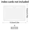 Antner 32 Pack Self-Adhesive Index Card Pockets for 3" x 5" Card, Clear Plastic Labels Holders Top Open for Loading Card Holder for Storage Bins, Library and Locker (3.74 x 5.3 Inches)
