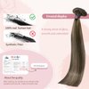 HUAYI Ombre Clip in Hair Extensions Real Human Hair，Medium Brown Ombre to Caramel Blonde Balayage 120g 16 inch Highlights 100% Human Hair Full Head Silky Natural Straight Woman Beauty Clip ins #4/27/4