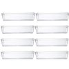 Backerysupply Clear Plastic Drawer Organizer Tray for Vanity Cabinet (9"×3"×2"，Set of 8),Storage Tray for Makeup, Kitchen Utensils, Jewelries, and Gadgets