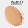 Brown Bamboo Brush for Hair Growth, Bamboo Hair Brush Massager Mini Bristles Natural Wooden Scalp Brush Detangling Hairbrush for Women, No Handle Design, Round Wood Brush Styling Tools and Appliances