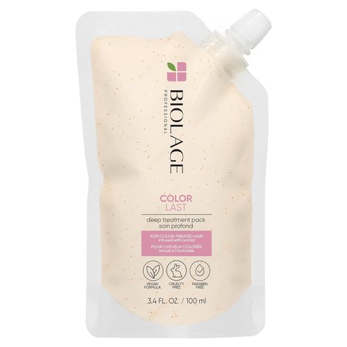 Biolage Color Last Deep Treatment Pack | Leave-In Hair Mask | Helps Maintain Hair Color | With Orchid & Apricot Seeds | Vegan & Paraben-Free | For Color Treated Hair | Vegan | 3.4 Fl. Oz