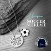 Sportybella - Soccer Charm Necklace, Engraved (She Believed, She Could, So She Did) Pendant Necklace, Personalized Necklace with Inspirational and Soccer Charm, Personalized Gifts for Women