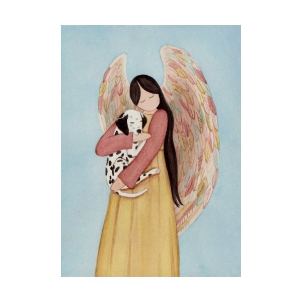 Lynch Dalmatian and Angel Folk Art Print