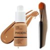 Glamza Phoera Foundation Set with Makeup Brush - Matte Cream Foundation Kit with 106 (Warm Sun) Shade & Applicator - Full Coverage Concealer - 24hr Oil Control - 30ml