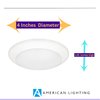American Lighting Quick Disc 4 in. White Round 120V, 3000K, 9W, 500Lm Downlighting, Easy to Install, Dimmable, Led for Residencial, and Commercial Use (1 Pack)