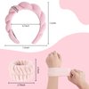 moniko Spa Headband for Washing Face,Makeup Headbands for Women,Wrist Strap Set Prevent Liquid Overflow,Face Wash Headband,Makeup Headband for Skincare,Makeup Removal,Hair Accessories(4 Pack)