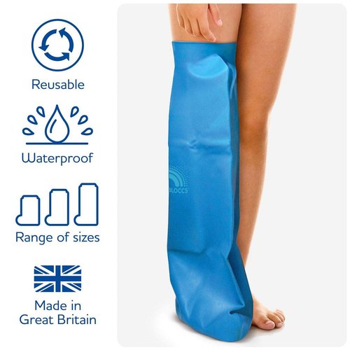 BLOCCS Waterproof Cast Cover for Kids Leg - #CL78-M - Child Leg - (Medium)