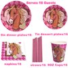 Horse Birthday Party Supplies-Complete Pack Horse Party Tableware Set Including Horse Party Plates Cups Napkins Straws Serves 16 for Girls Horse Birthday Baby Shower Decorations