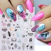 6 Pcs Summer Fun Nail Stickers Decals - SHANRUN Palm Tree Nail Art Stickers Nail Stickers for Nail Art Laser Starfish Beach Tropical Coconut Tree Design Manicure Sliders for Women Nail Art Decorations