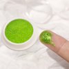 1 Jar Emerald Green Chrome Nail Powder Metallic Magic Mirror Effect Solid Manicure Glitter Pigment Dust for Gel Nails Polish Nail Art Decoration Design with Tool
