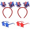 4 PCS 4th of July Decorations - 4th of July Headband and Star Sunglasses | Red White and Blue Party Supplies | Fourth of July Accessories | Patriotic Party Favors | Independence Day | Memorial Day