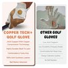 Copper Tech Men's Golf Gloves - Optimal Wrist Support with Copper Infused Thread - 100% AAA Synthetic Tacky Leather - Perfect for Summer & Fall Golfing - Golf Gloves Men (Hand Orientation: Both Hand)