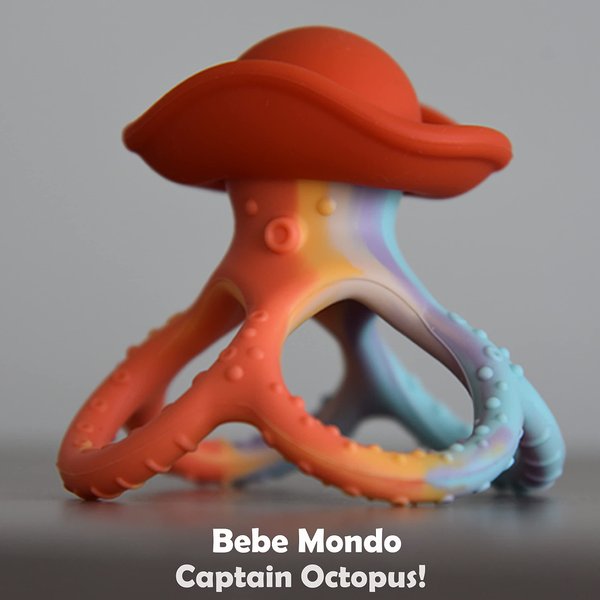 Teething Toys 3-6 Months, Teethers for Babies 3-6 6-12 Months for Teething Relief, Baby Teether Teething Toys 100% Silicone, Newborn Infant Sensory Baby Toys 0-6 Months,bebe mondo (Octopus)