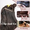 NAYOO Wine Red Hair Clip Extension for Women 4PCS Thick Hairpieces Long Wavy Natural Synthetic Clip in Hair Extensions（20 inch, Wine Red）