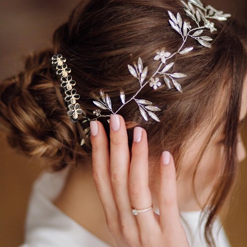 Amaxiu 7pcs Rhinestone Hair Comb, French Twist Flower Hair Combs Acrylic Diamond Hair Slides Plastic 16 Teeth Fancy Side Combs Wedding Bridal Jewelry Hair Clips Hair Accessories for Women Girls