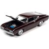 1969 Torino Talladega Royal Maroon with Matt Black Hood Classic Gold Collection Series Limited Edition to 10524 Pieces Worldwide 1/64 Diecast Model Car by Johnny Lightning JLCG028-JLSP222B