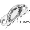 4 Pcs 3.1 Inch 304 Stainless Steel Ceiling Hooks Pad Eyes Plate Marine Hardware Hooks with Screws