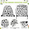 Equsion 50 Pcs Soccer Team Gifts Set Includes Soccer Drawstring Bags Soccer Bracelets Soccer Keychains Soccer Stickers Soccer Cards Soccer Party Favors for Soccer Lover Fans