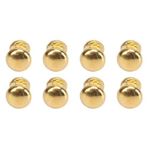 SPYMINNPOO 8Pcs 1:12 Scale Miniature Round Head Knobs, Metal Dollhouse Door Handle Knobs Furniture Knobs Accessories (Gold)