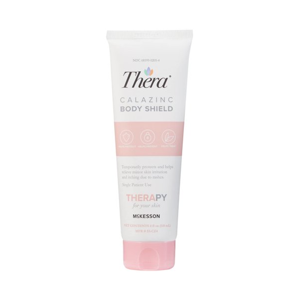 McKesson's Thera Calazinc Body Shield, Calamine with Zinc Cream -Skin Barrier Ointment for Eczema, Psoriasis, Diaper Rash - 4 oz. Tube, 12 Count