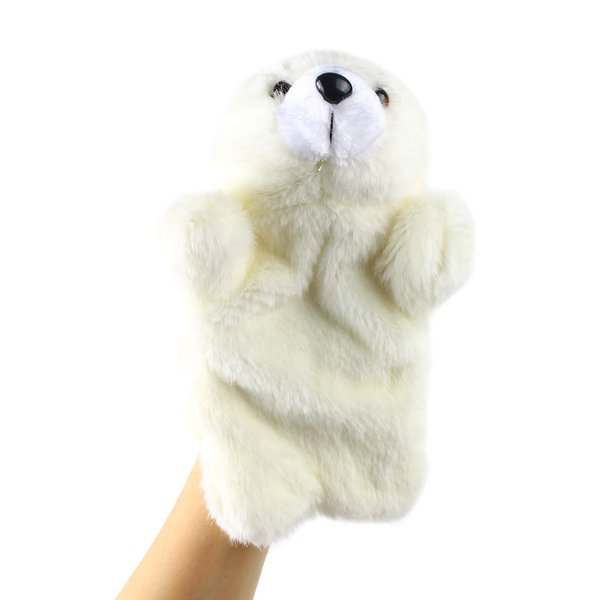 Andux Lovely Plush Hand Puppet Stuffed Animal Toy (SO-04 Polar Bear)