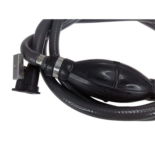 Pactrade Marine Grey Durable Fuel Line Assembly Hose Barbs Rubber Primer Bulb Lengthy 7 ft feet Resistant Material Cover Fuel Flow (3/8" Hose, Yamaha Connectors)