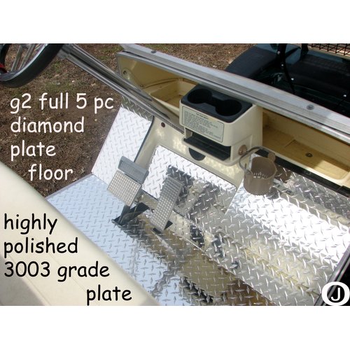 Fits Yamahaa G2 and G9 Golf Cart Diamond Plate 5 Pc Full Floor