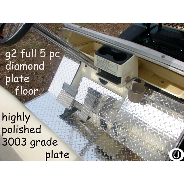 Fits Yamahaa G2 and G9 Golf Cart Diamond Plate 5 Pc Full Floor