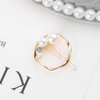 Numblartd Set of 3 Pcs Geometric Pearl Rhinestone Alloy Barrettes Bobby Pins - Fashion Round Triangle Heart-shaped Side Clamp Clip Hair Clip Hair Accessories for Women